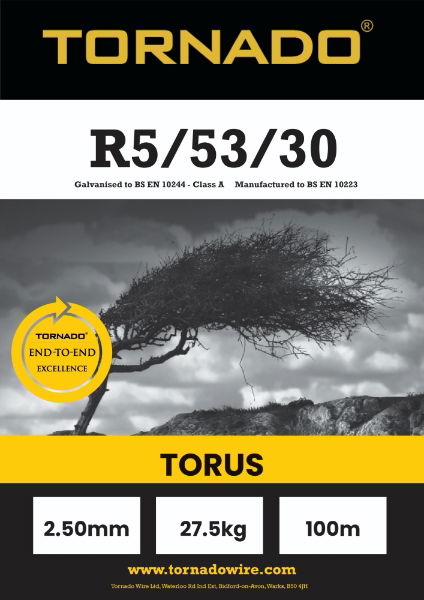 Torus Stiff Stay R5/53/30 High Tensile Hedge Bottom / Wall Top 100m