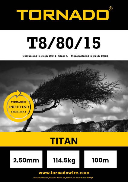 Titan Stiff Stay T8/80/15 High Tensile Livestock 100m