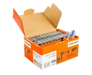 Stockade Collated Barbed Staple 50 x 4mm for use in 4mm Staple Gun c/w 2 Gas Cells Box of 1000