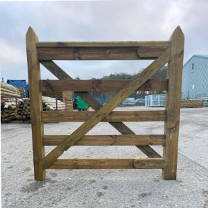 Wooden Field Gate 4ft 5 Rail 1200mm High No Fixings