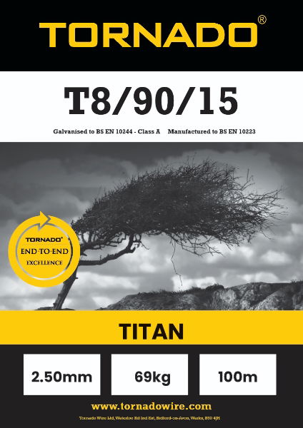 Titan Stiff Stay T8/90/15 High Tensile Livestock 100m