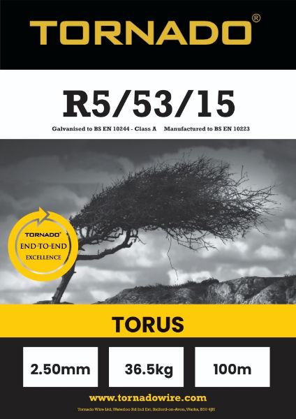 Torus Stiff Stay R5/53/15 High Tensile Hedge bottom/Wall top 100m
